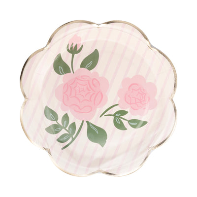 Rose Stripe Paper Plate