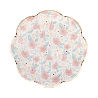 Watercolor Floral Paper Plate