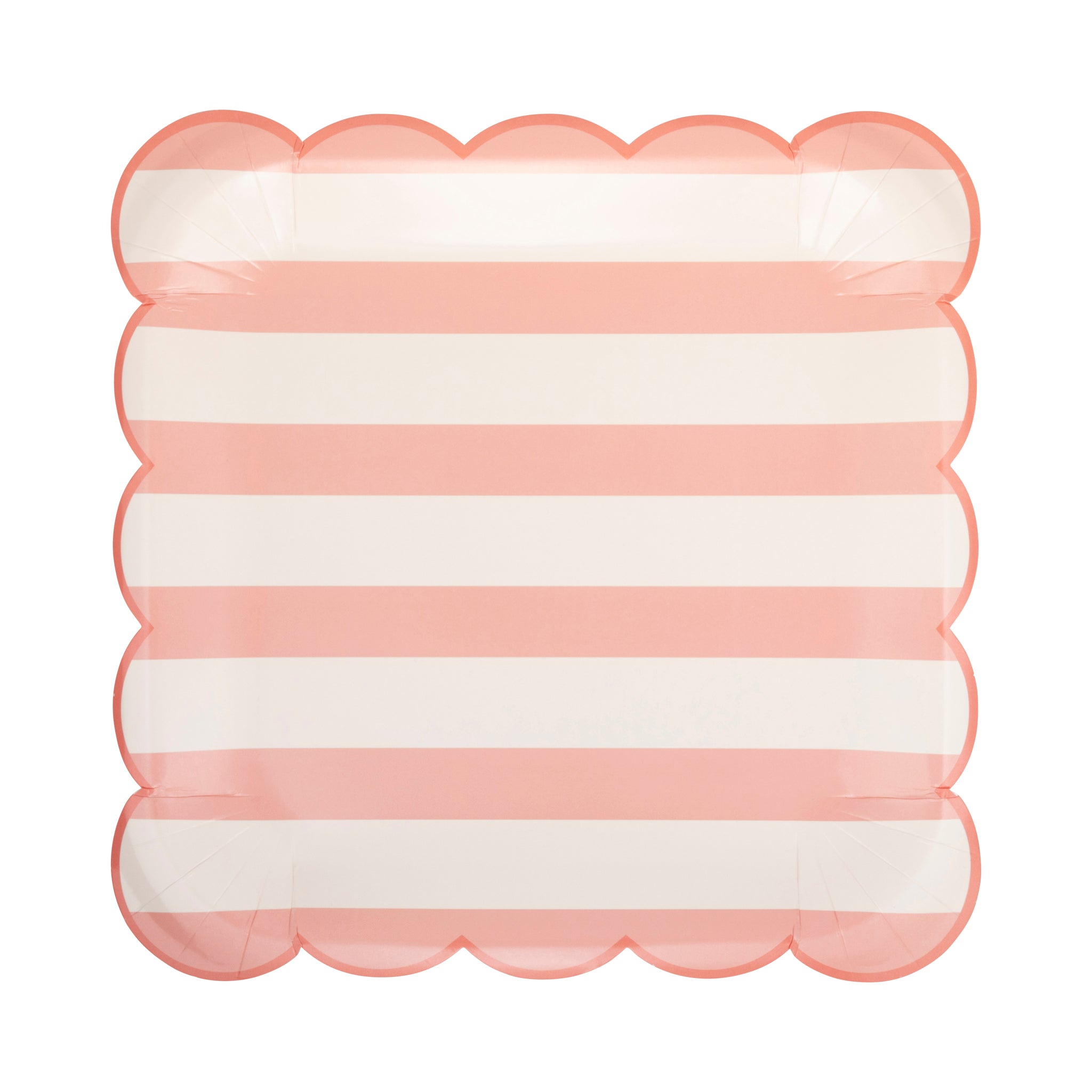 Pink Stripe Paper Plate.