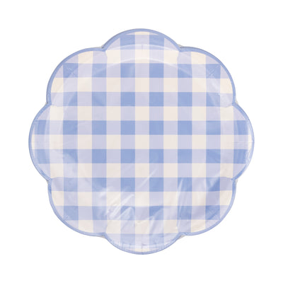 Blue Gingham Paper Plate