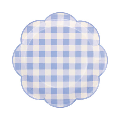 Blue Gingham Paper Plate