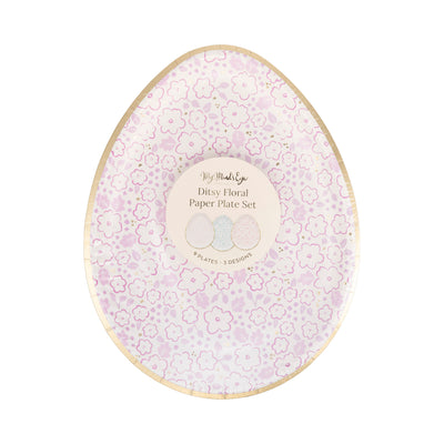 Ditsy Floral Egg Paper Plate Set