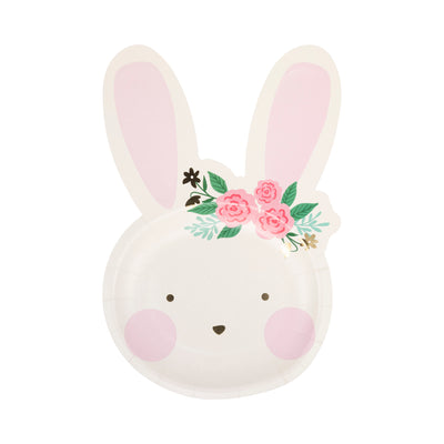 Floral Bunny Paper Plate