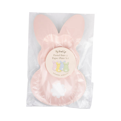 Pastel Bunny Paper Plate Set