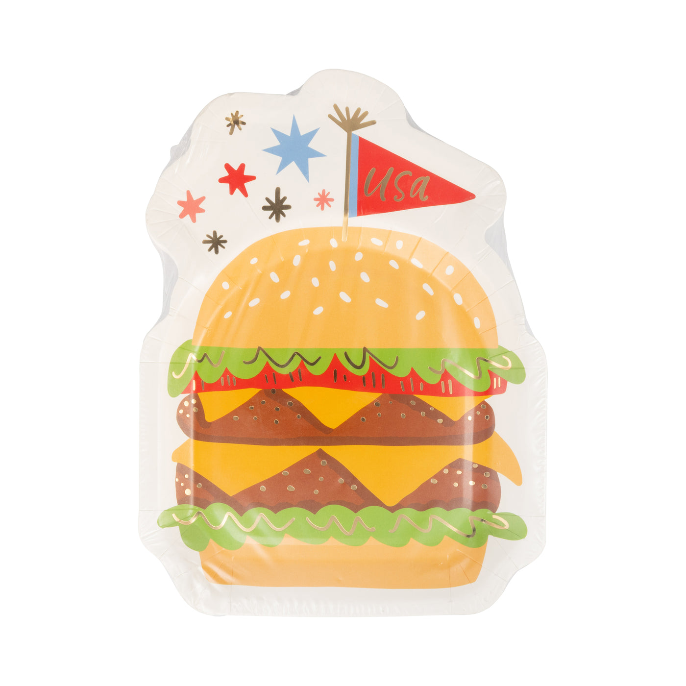 Burger Shaped Paper Plate (8 ct)