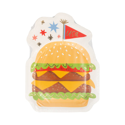 Burger Shaped Paper Plate (8 ct)