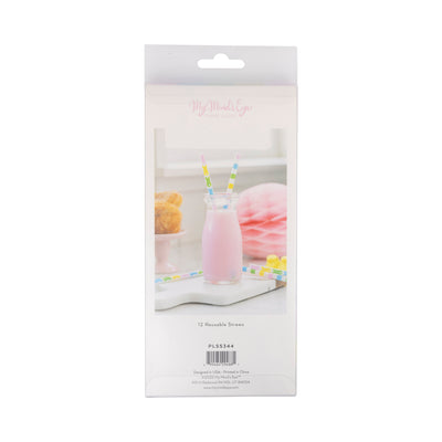 Pastel Bunnies Reusable Straws