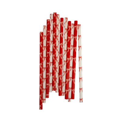 Christmas Bows Reusable Straws