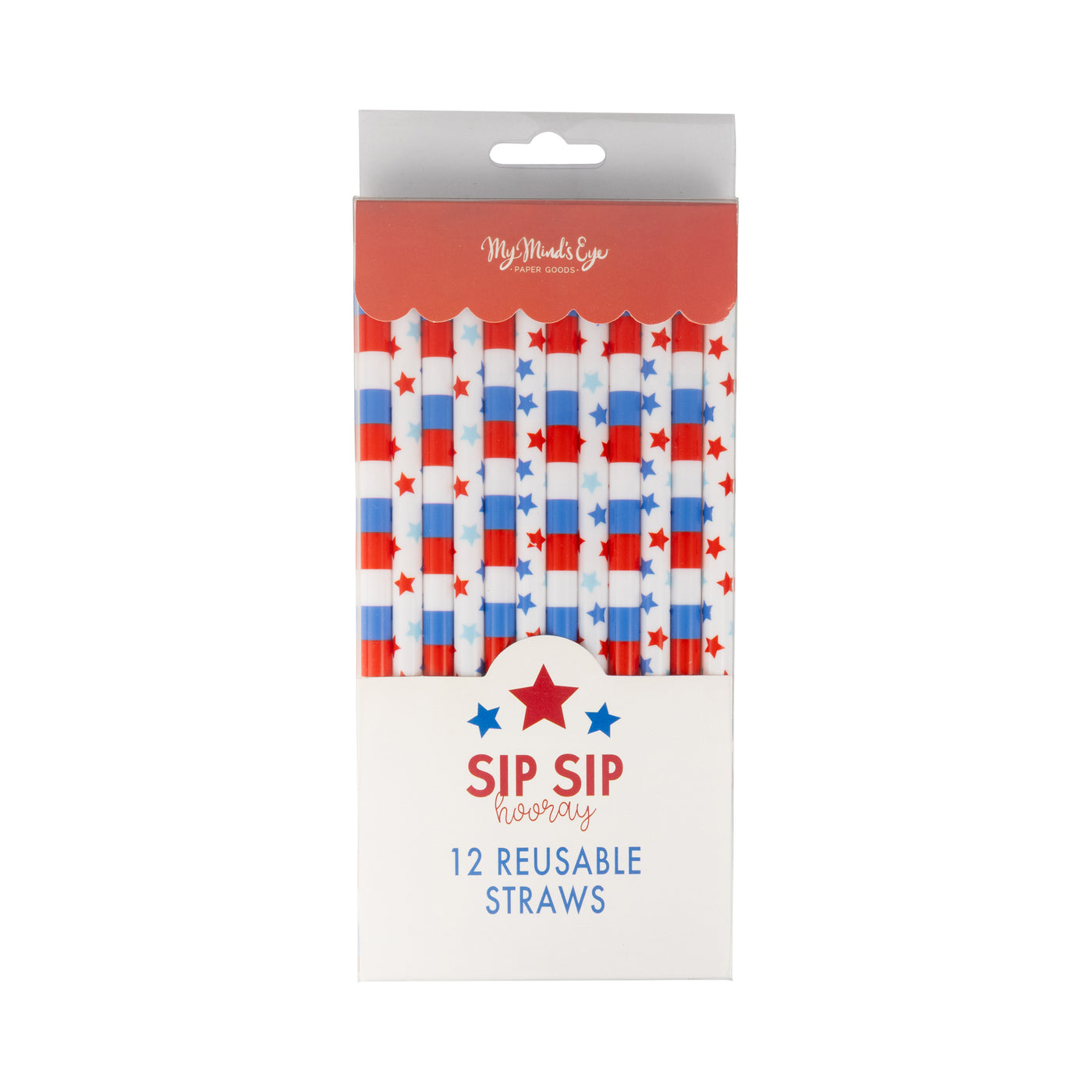 Patriotic Stars Reusable Straws (12 ct)