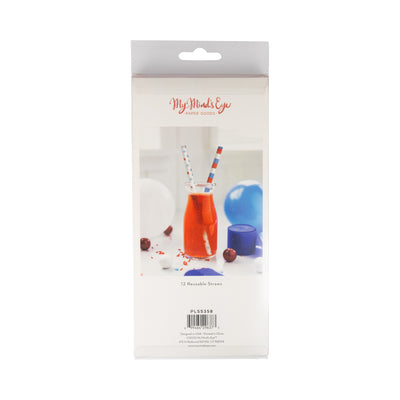 Patriotic Stars Reusable Straws (12 ct)