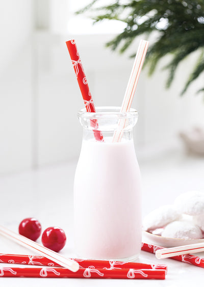 Bows and Stripes Reusable Straws