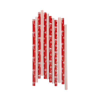 Bows and Stripes Reusable Straws