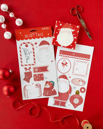 Santa Sticker Tag Set