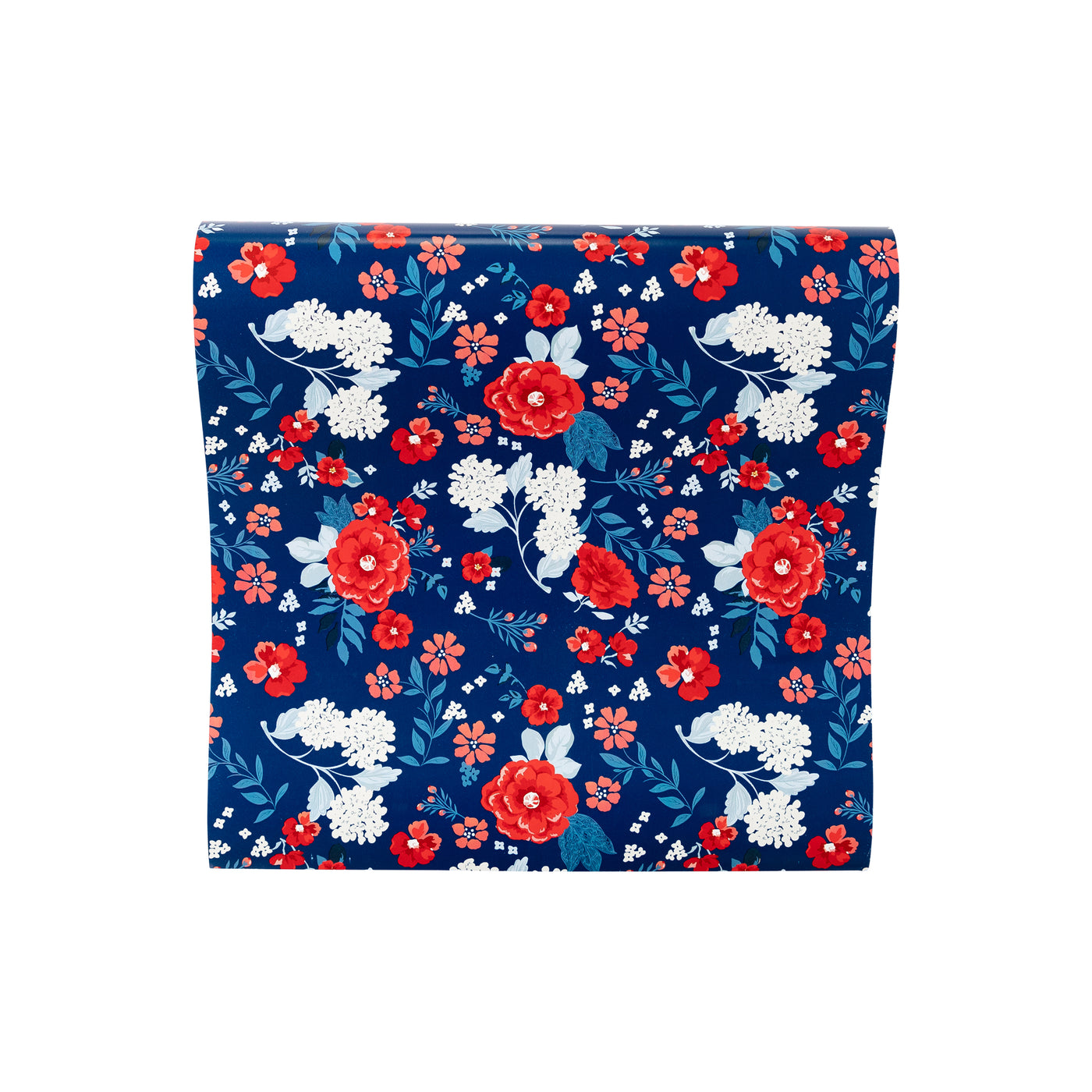 Blue Floral Paper Table Runner