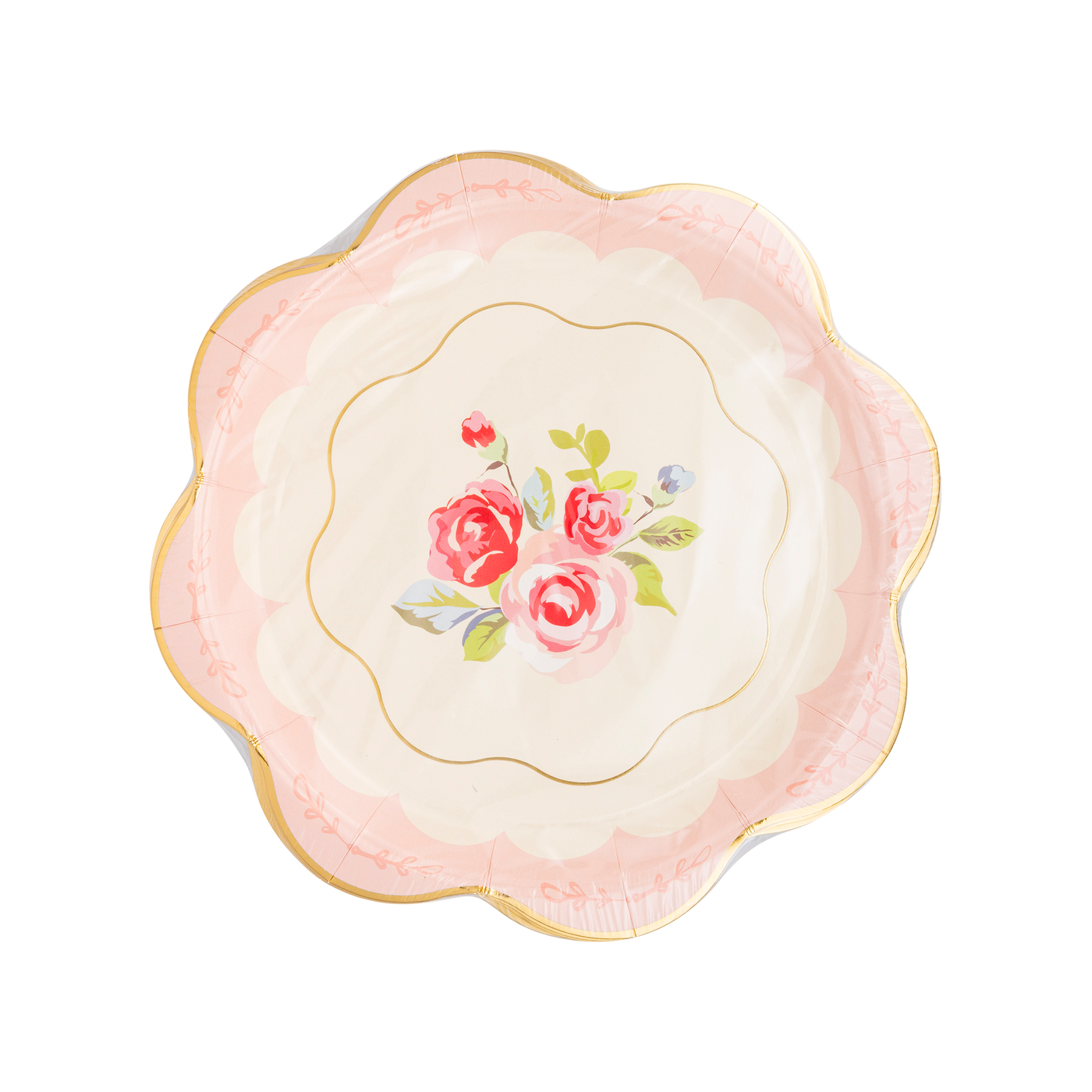 Tea Party Scalloped Round Paper Plate