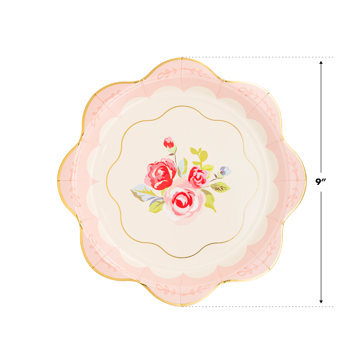 Tea Party Scalloped Round Paper Plate