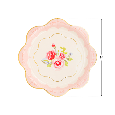 Tea Party Scalloped Round Paper Plate