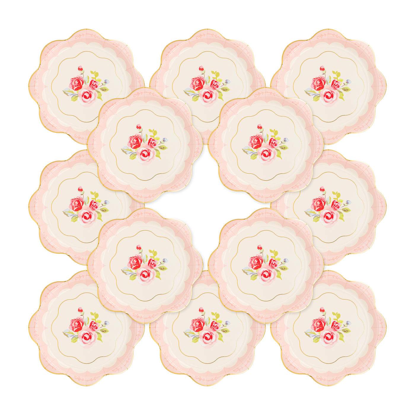 Tea Party Scalloped Round Paper Plate