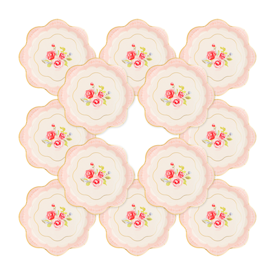 Tea Party Scalloped Round Paper Plate