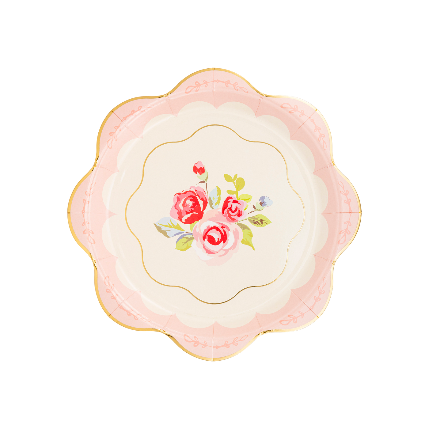 Tea Party Scalloped Round Paper Plate