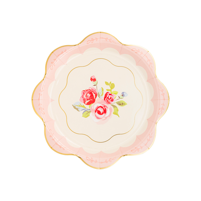 Tea Party Scalloped Round Paper Plate