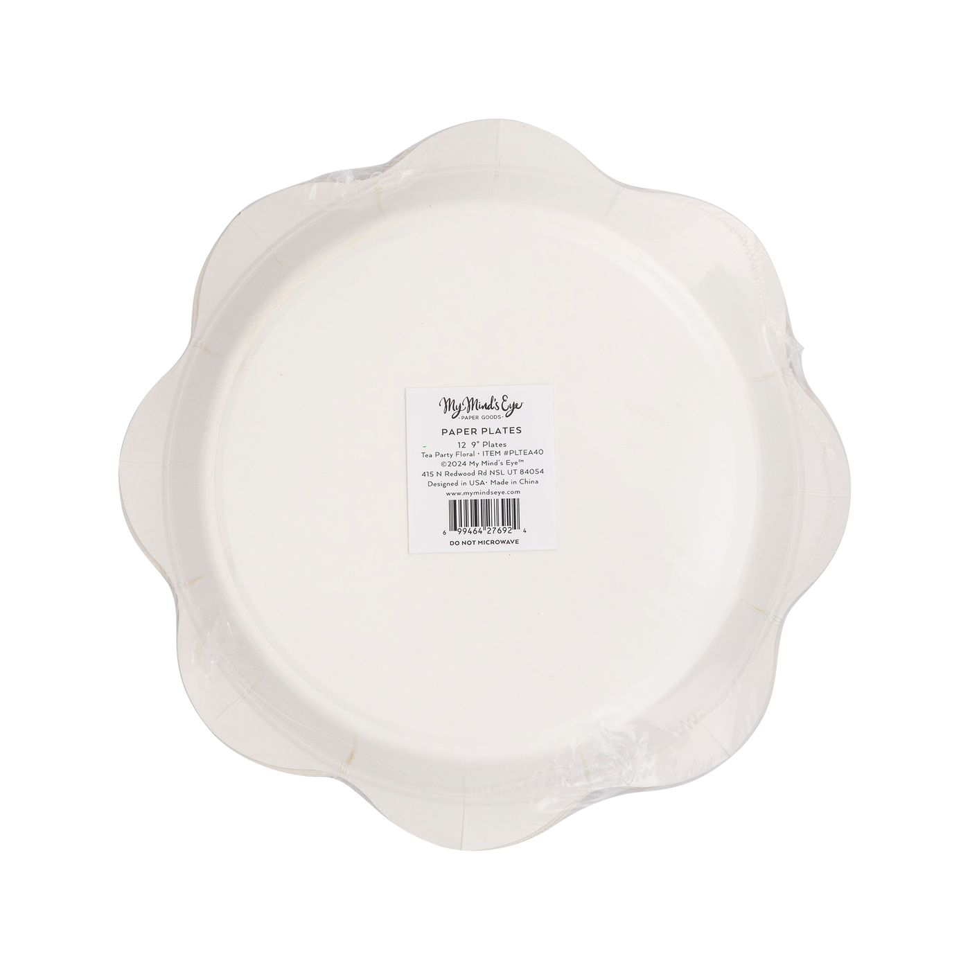 Tea Party Scalloped Round Paper Plate