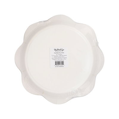 Tea Party Scalloped Round Paper Plate