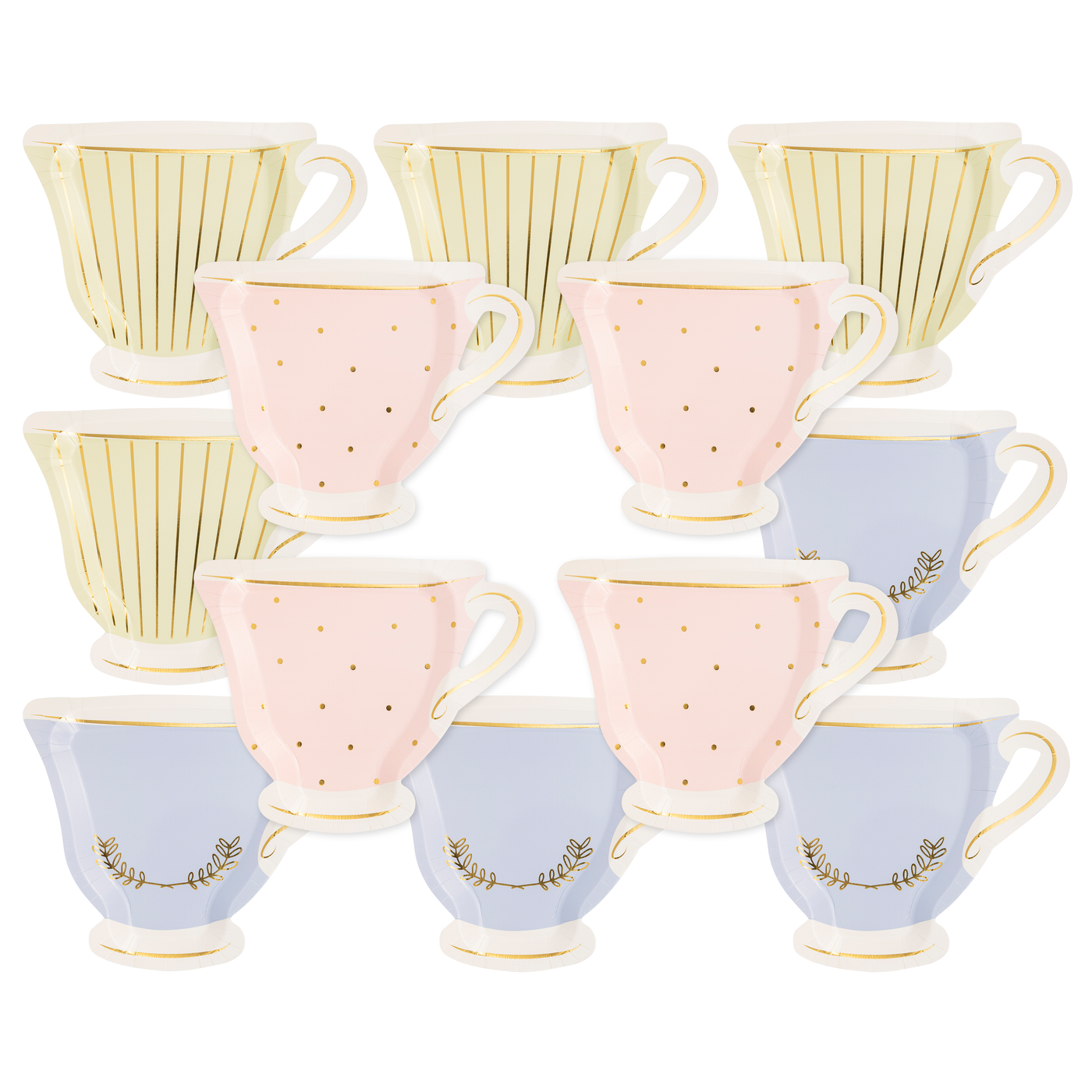 Tea Cup Shaped Paper Plate Set - 3 colors