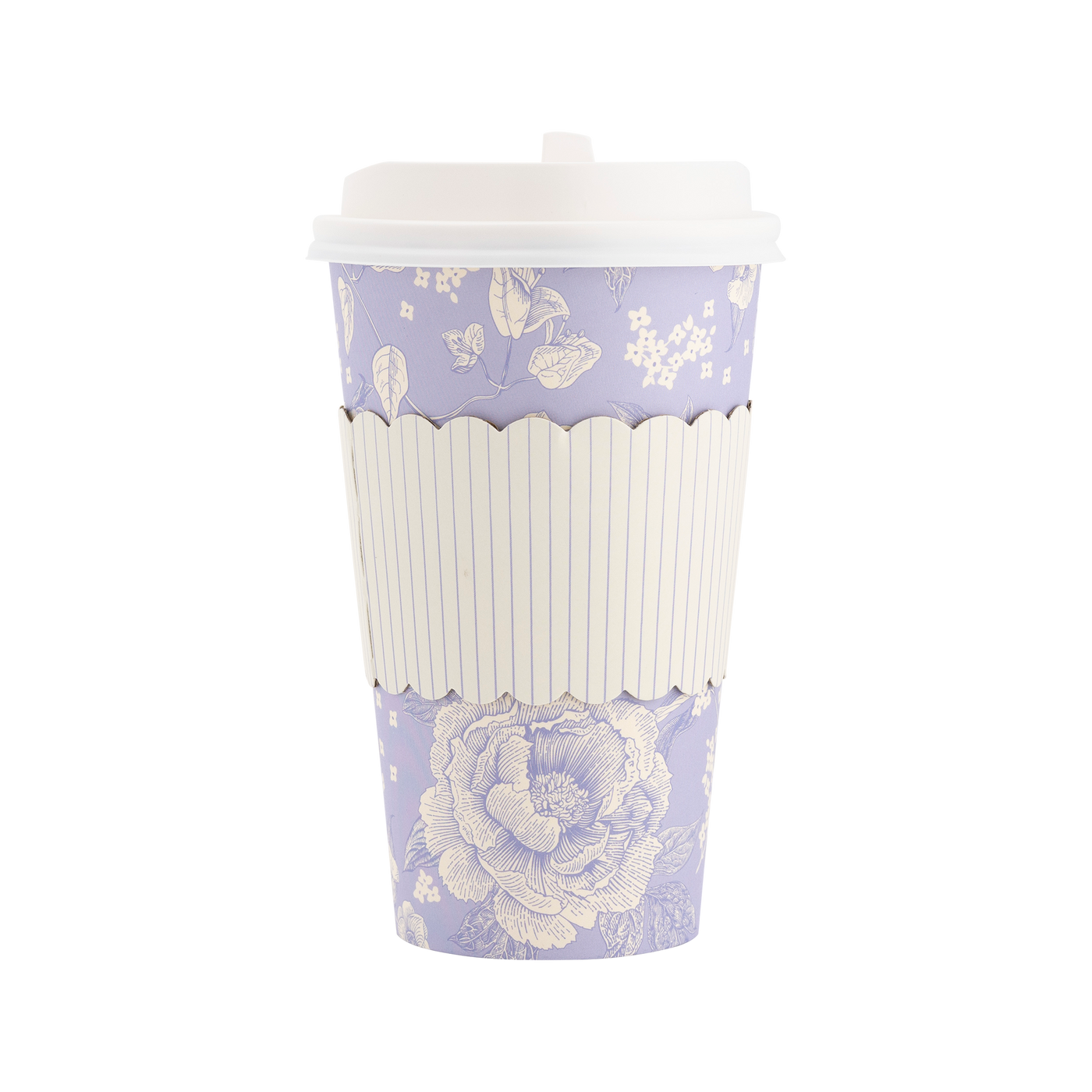 Blue Pinstripe Floral To-Go Cup