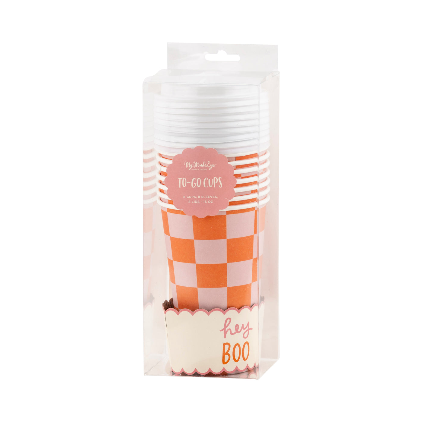 Pink Orange Checks To Go Cup