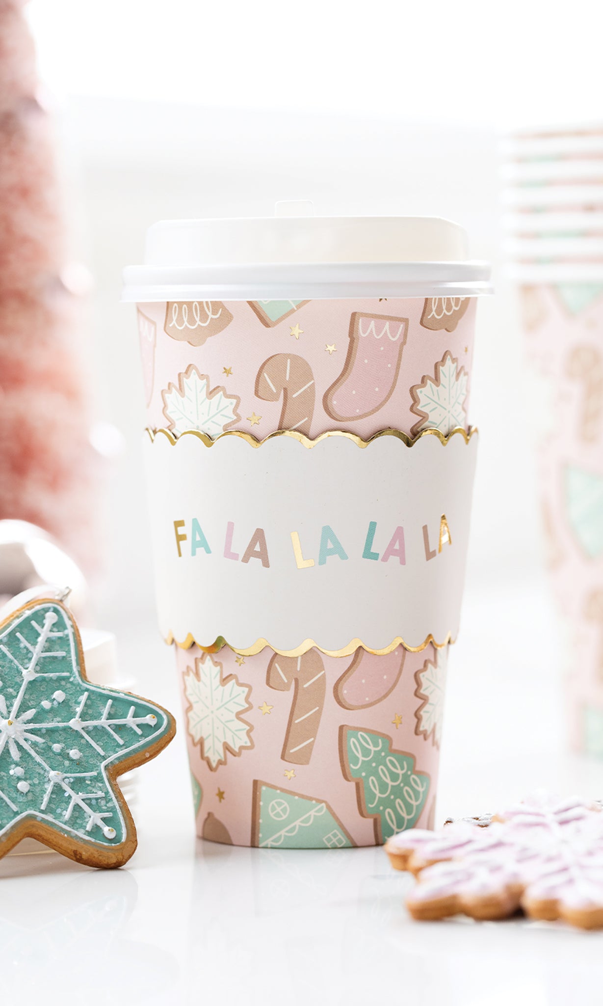 Gold Foil Christmas Treats To Go Cup