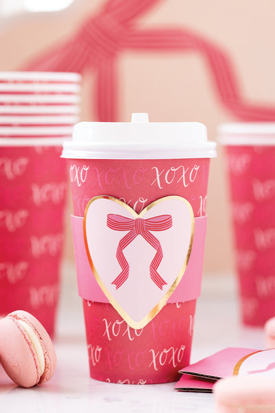 Heart with Bow To Go Cups