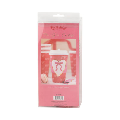 Heart with Bow To Go Cups