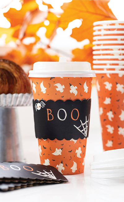 Ghosts on Orange To Go Cups