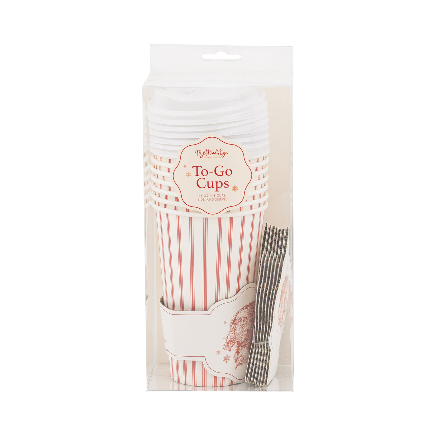 Vintage Santa Stripe To Go Cups