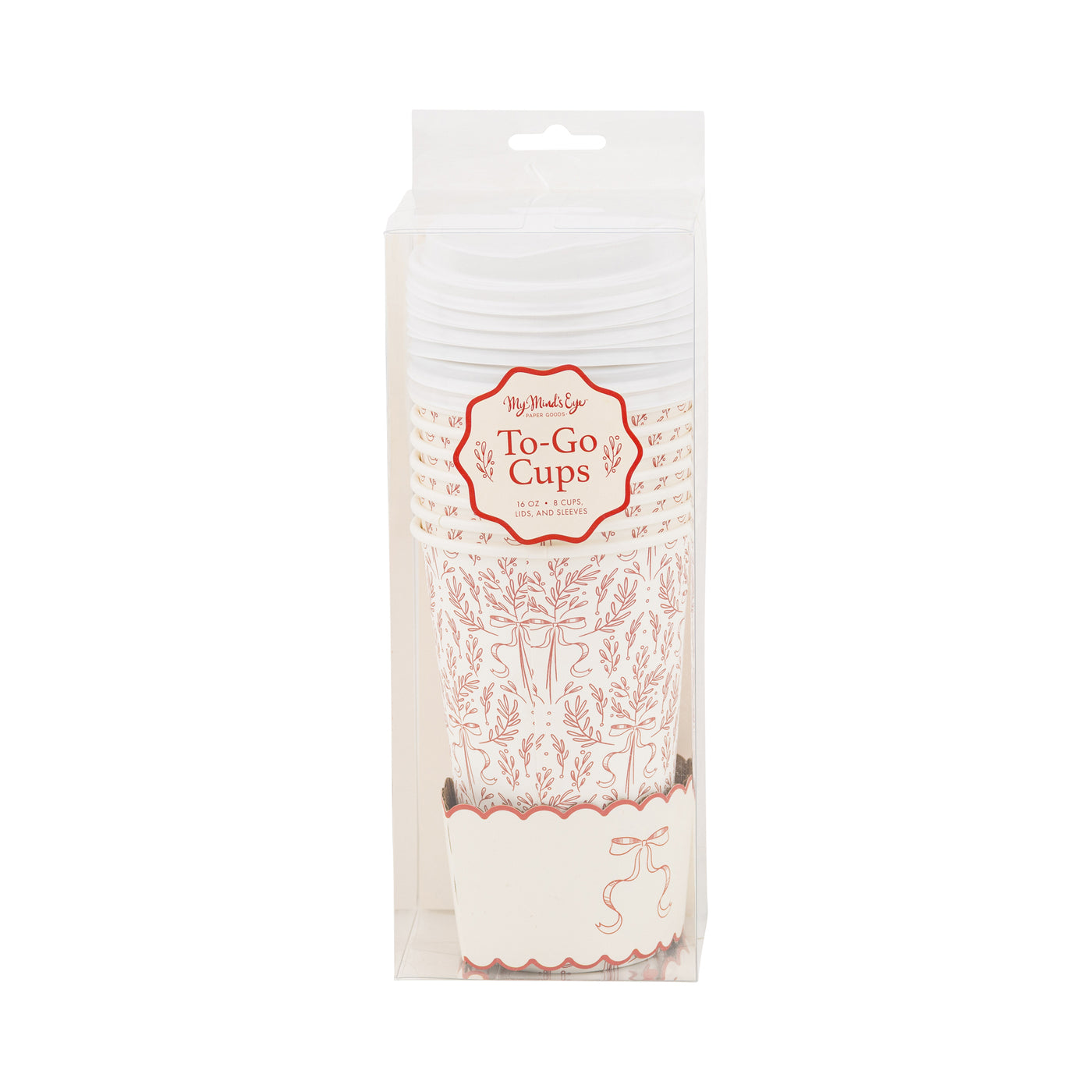 Christmas Red Bow To Go Cups