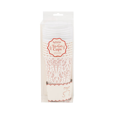 Christmas Red Bow To Go Cups