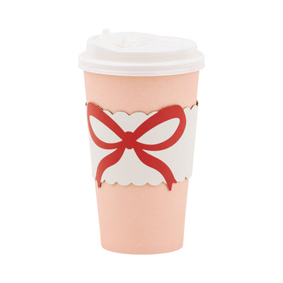 Red Bow on Pink To Go Cups