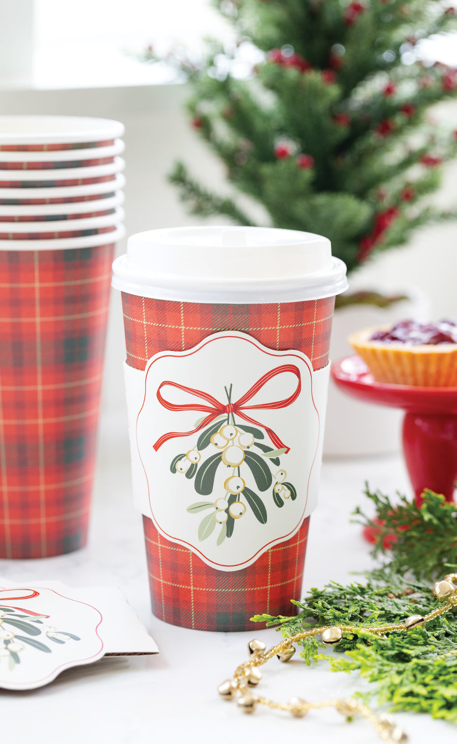 Mistletoe Plaid To Go Cups