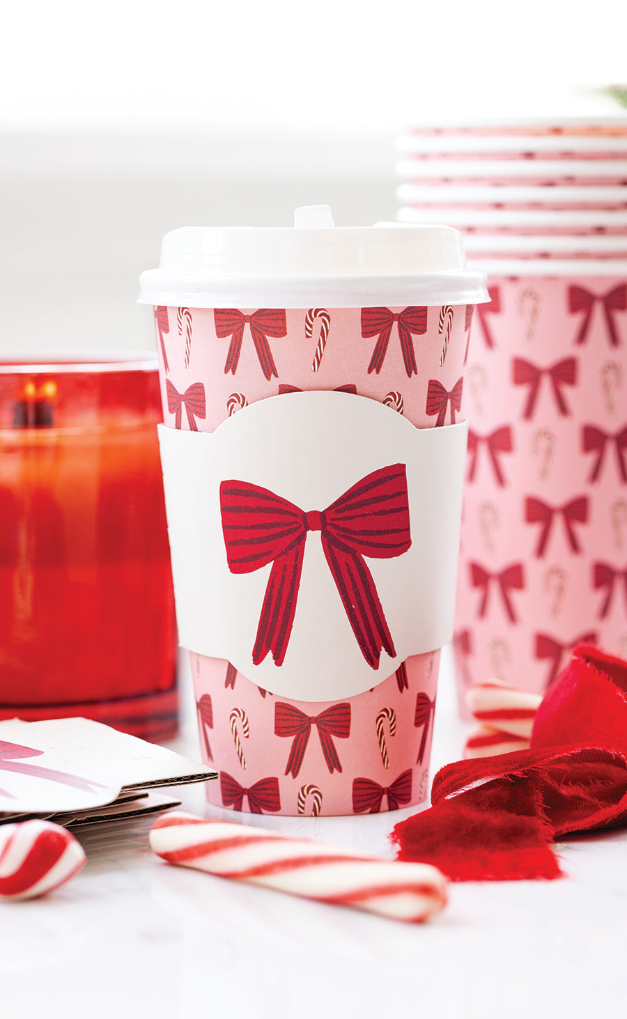 Bows and Canes To Go Cups