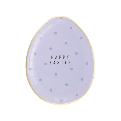 Polka Dot Egg Shaped Paper Plate Set