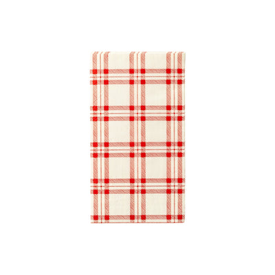 Red Plaid Paper Dinner Napkin