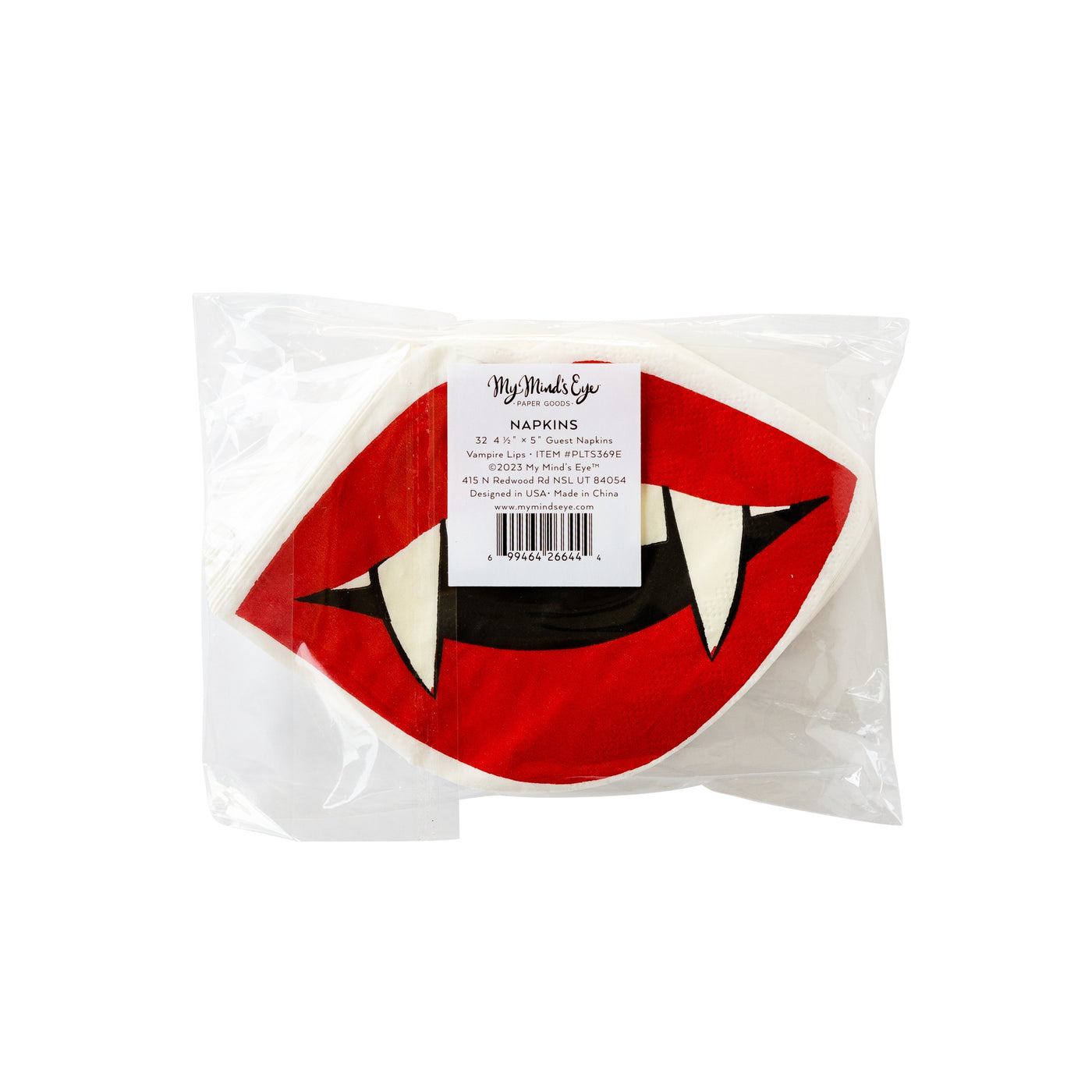 Shaped Vampire Lips Paper Dinner Napkin