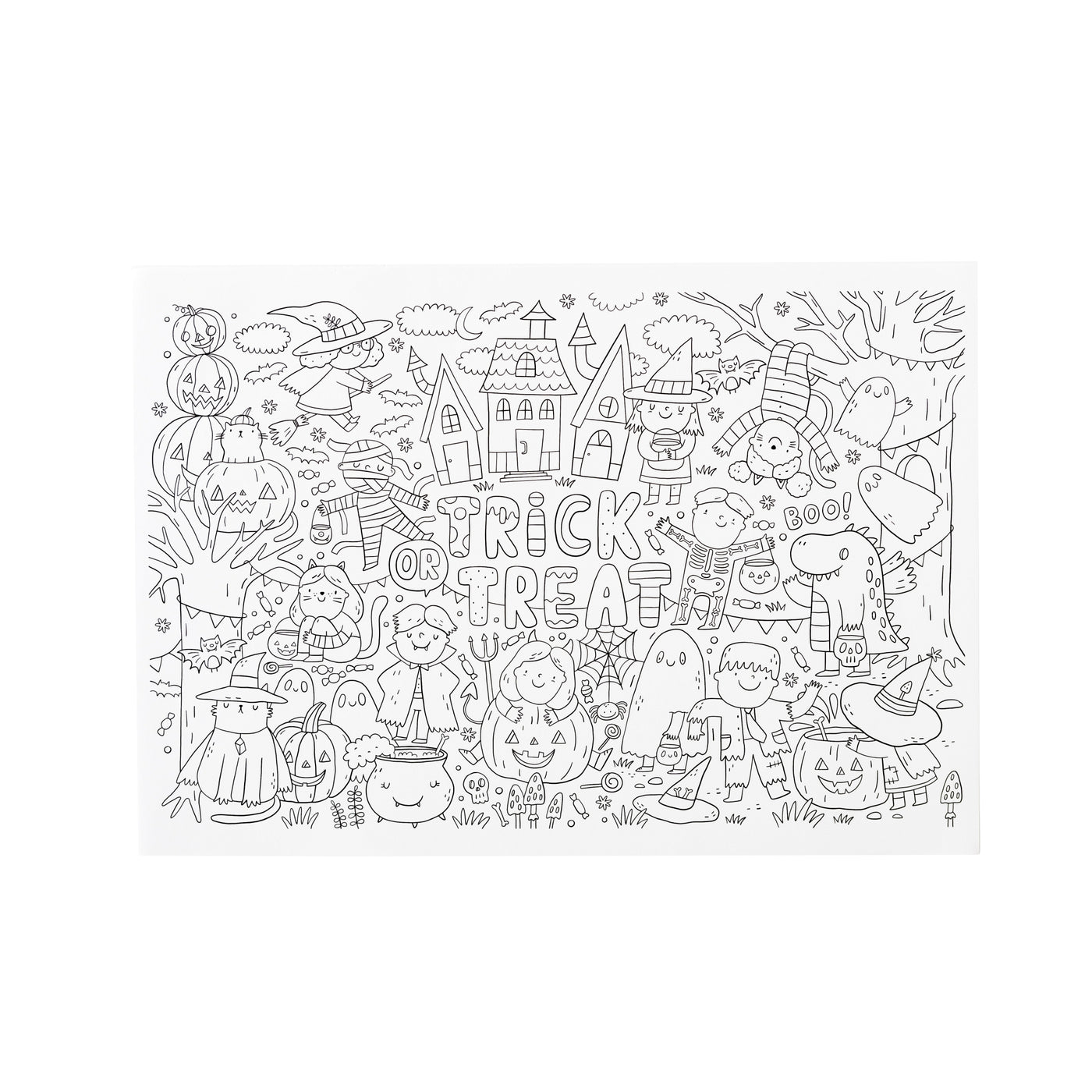 Halloween Coloring Paper Placemat