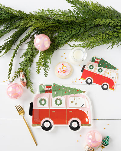 Christmas Van Shaped Paper Dinner Napkin