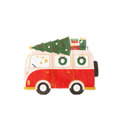 Christmas Van Shaped Paper Dinner Napkin