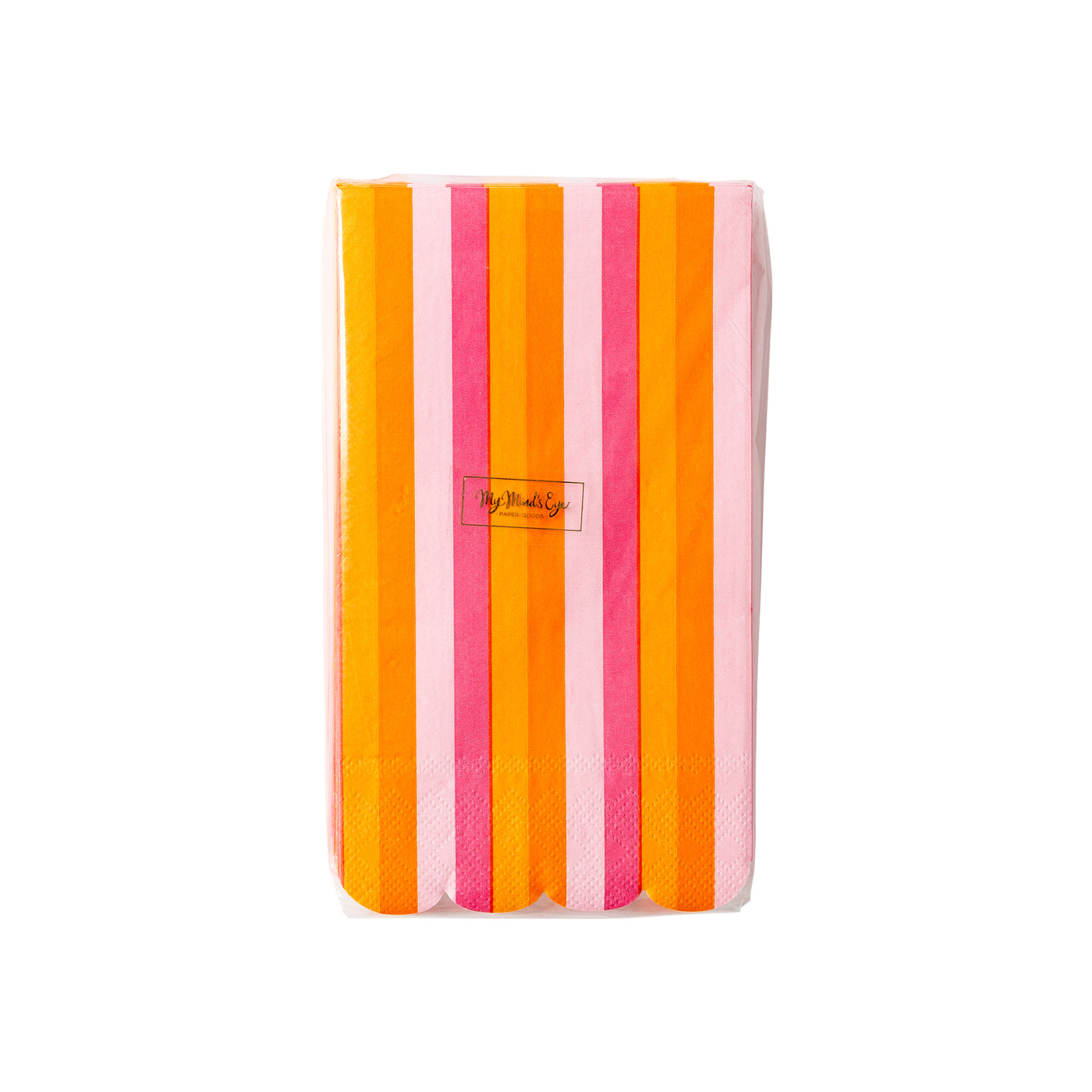 Pink and Orange Striped Paper Dinner Napkin