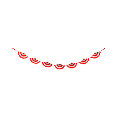 Red & White Fan Bunting Banner