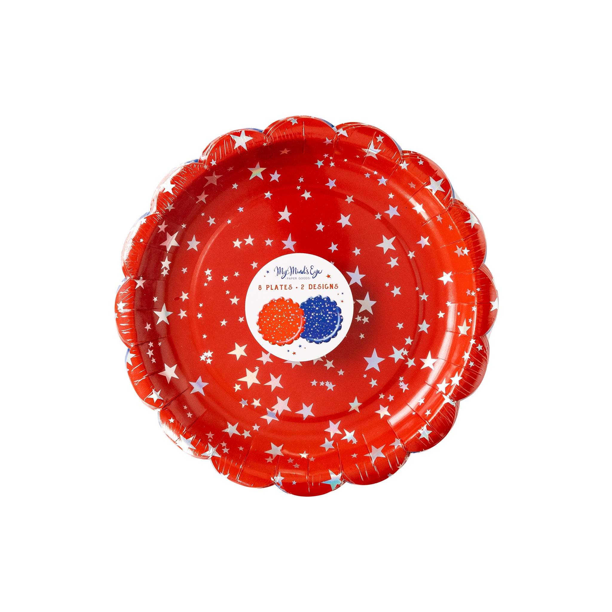 Red/Blue Sparklers Scallop Plate Set | My Mind's Eye – My Mind's Eye ...