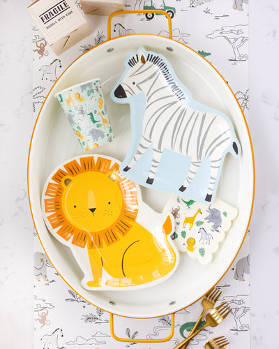 Safari Lion Shaped Paper Plate